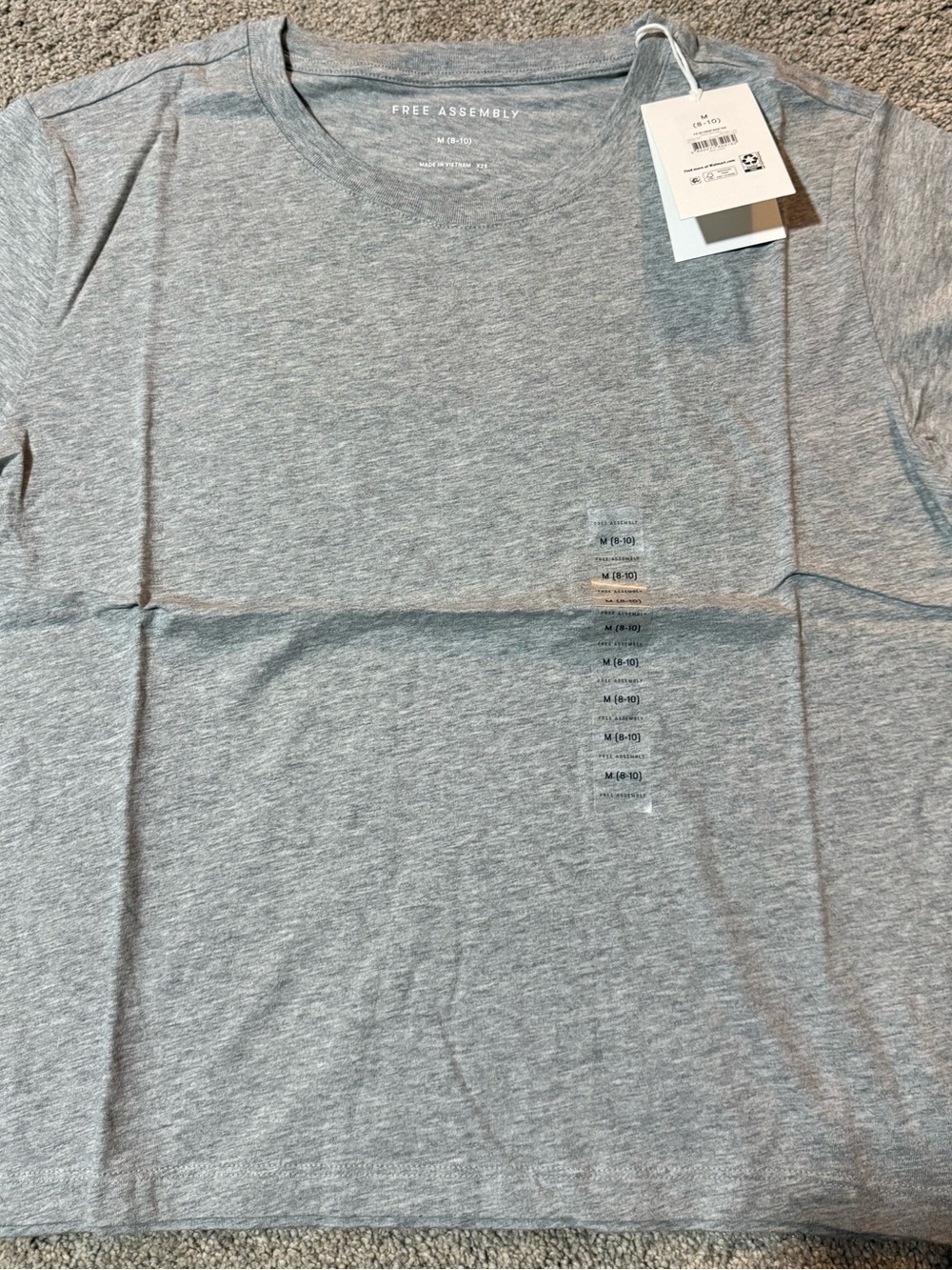 Free Assembly Women's Short Sleeve Tee in Heather Gray-Medium